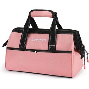 WORKPRO 13-Inch Tool Bag, Pink Soft Cloth Tool Storage Bags - Pink Ribbon